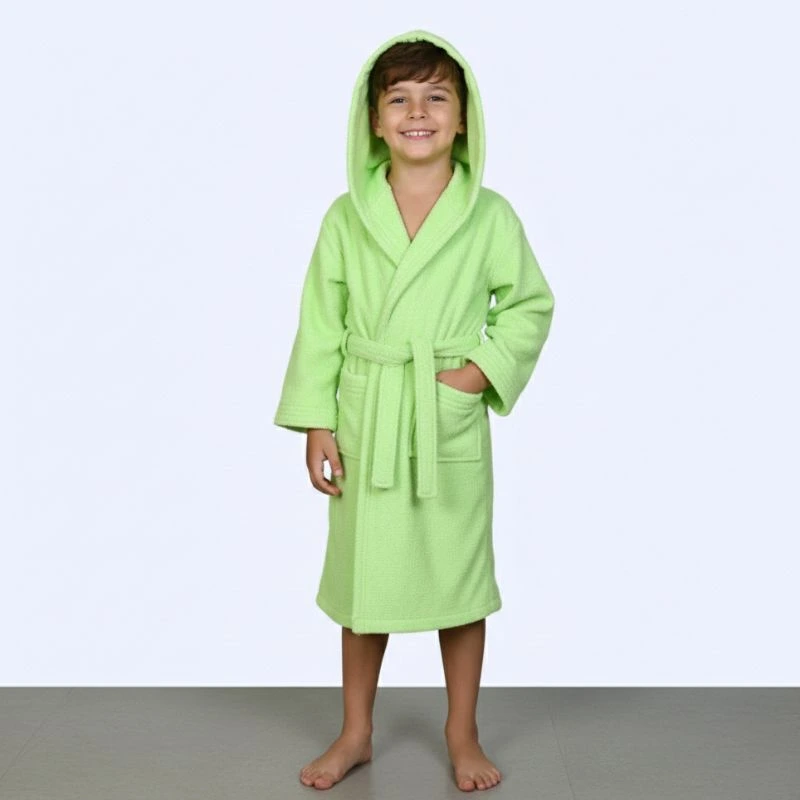 Albornoz verde niño - fabricado en Portugal - Algodonea