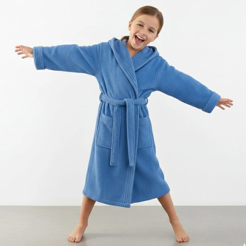albornoz azul niño - Fabricado en Portugal - Algodonea
