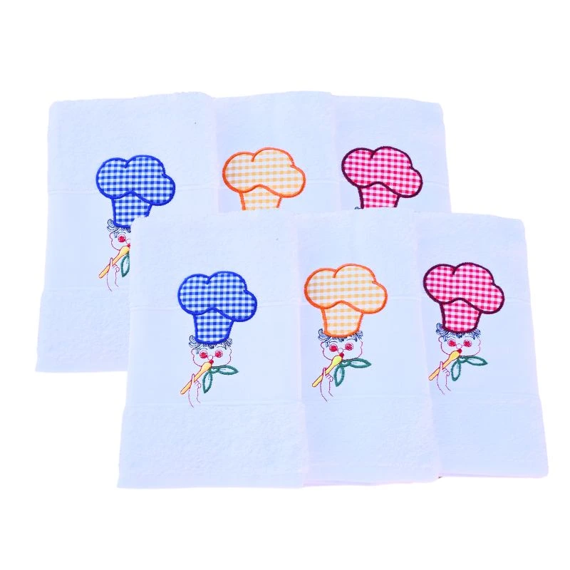 Paños de cocina blancos absorbentes bordados - Cocinillas