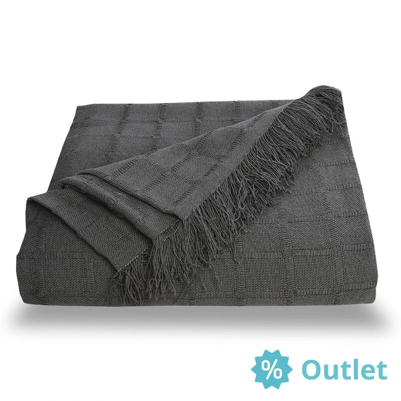 Manta multiusos gris oscuro Outlet Algodonea