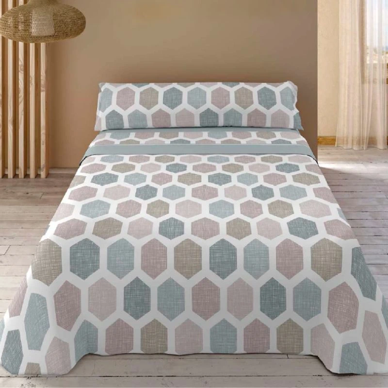 Sábanas De Coralina - azul y beige