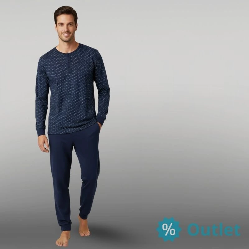Pijama de hombre para invierno azul marino