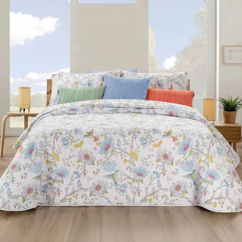 Colcha de verano bouti Manterol flores reversible